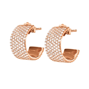 Fashionably Silver Essentials Rose Gold Plated Stone Earrings-